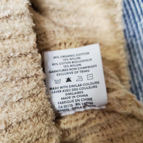 Frank & Oak - Size L - Beige /Butter Yellow Ribbed Organic Cotton Sweater - EUC - Picture 7 of 7